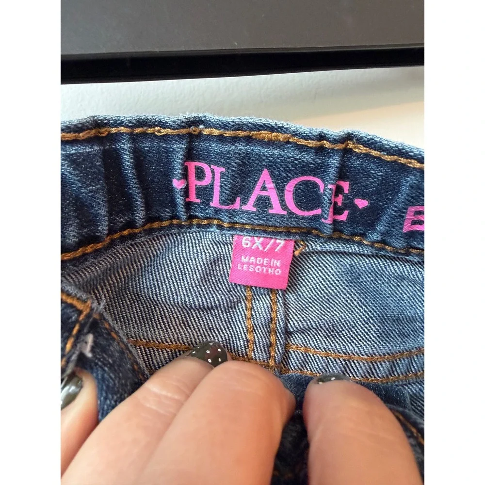 The Childrens Place Girls Bootcut Jeans Dark Wash Denim Size 6X 7 1074